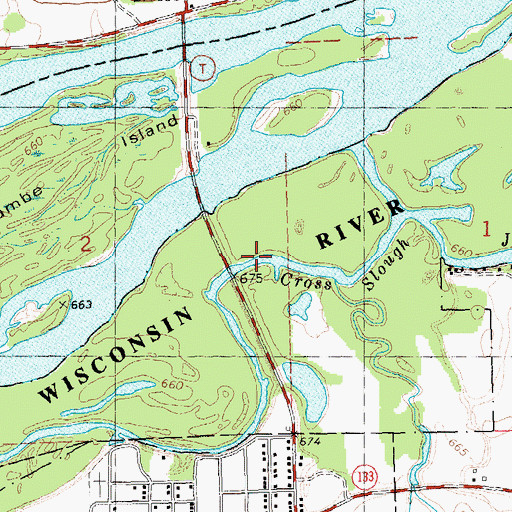 Topographic Map of Cross Slough, WI