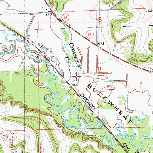 Topographic Map of Crossman Creek, WI