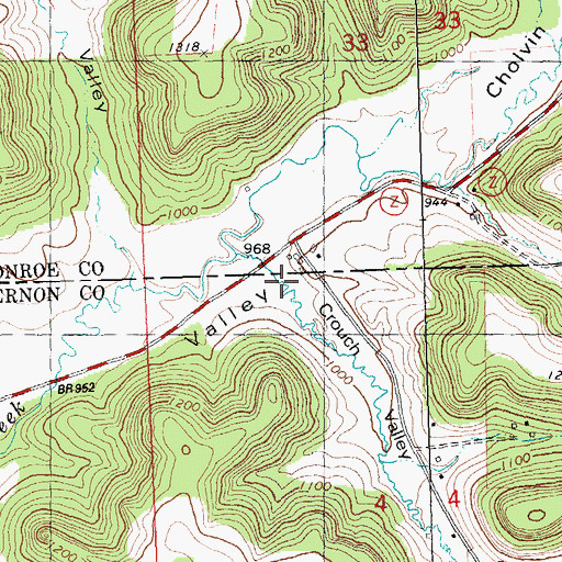 Topographic Map of Crouch Valley, WI