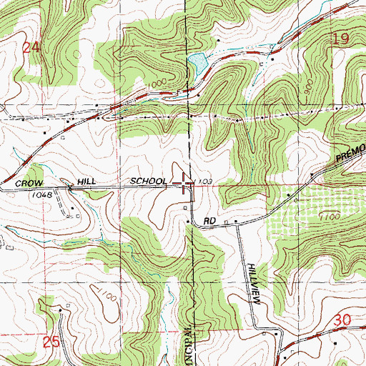 Topographic Map of Crow Hill School, WI