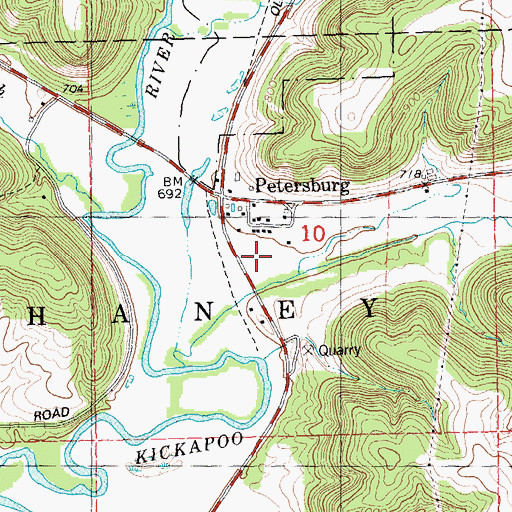 Topographic Map of Crow Hollow, WI