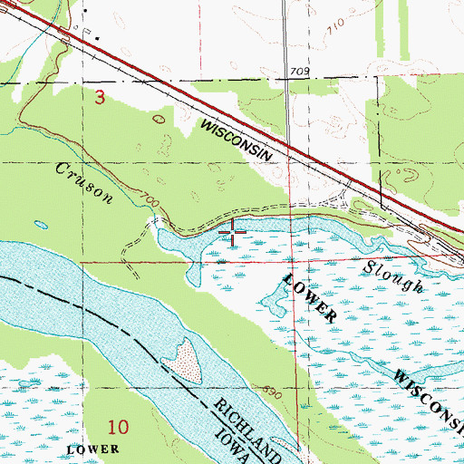 Topographic Map of Cruson Slough, WI