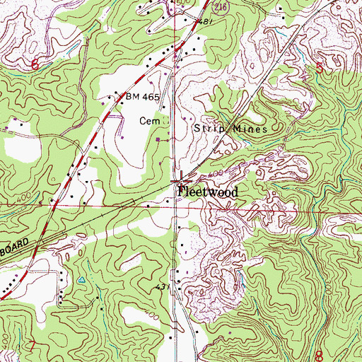 Topographic Map of Fleetwood, AL