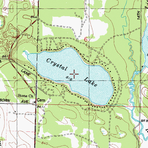 Topographic Map of Crystal Lake, WI