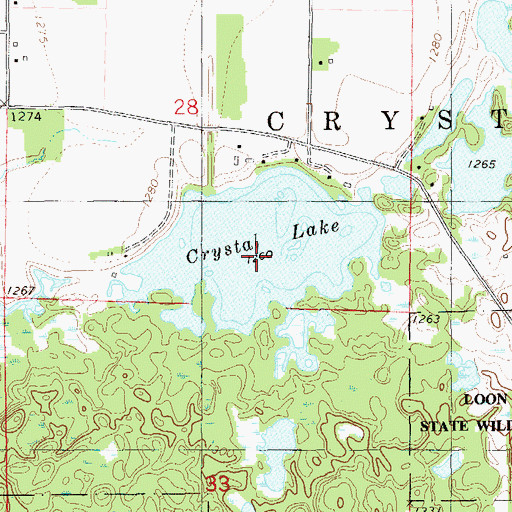 Topographic Map of Crystal Lake, WI