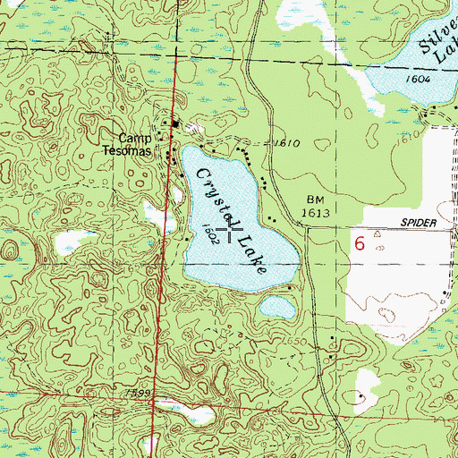 Topographic Map of Crystal Lake, WI