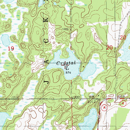 Topographic Map of Crystal Lake, WI