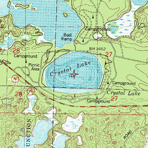 Topographic Map of Crystal Lake, WI