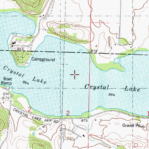 Topographic Map of Crystal Lake, WI