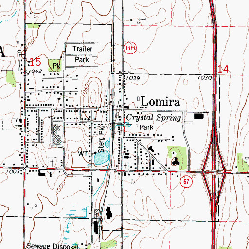 Topographic Map of Crystal Spring, WI