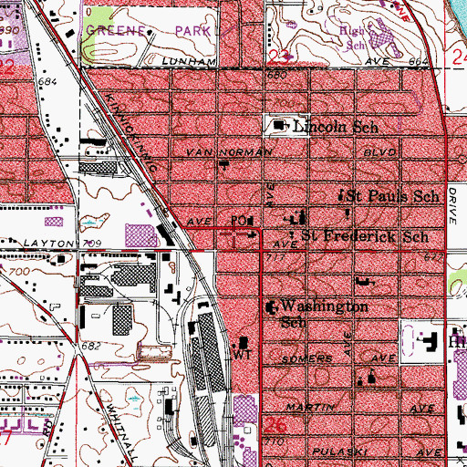 Topographic Map of Cudahy, WI