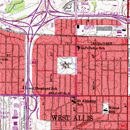 Topographic Map of LaFollette Park, WI