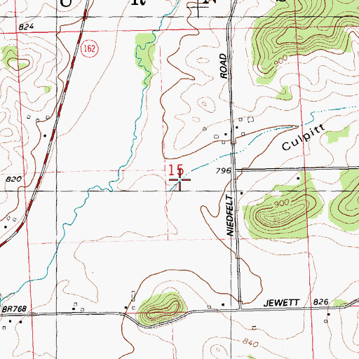 Topographic Map of Culpitt Coulee, WI