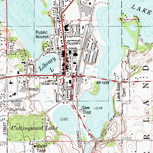 Topographic Map of Cumberland, WI