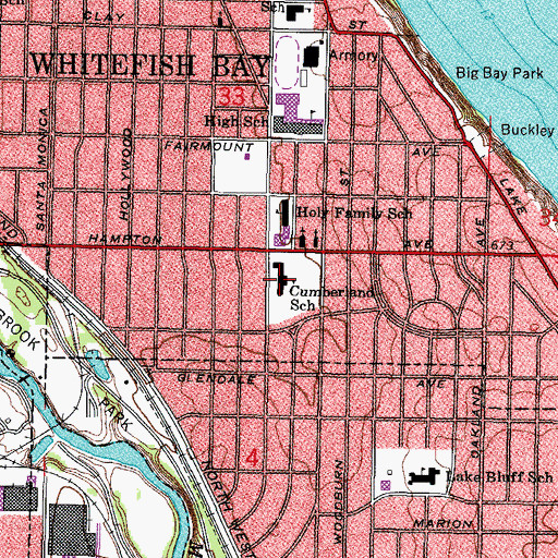 Topographic Map of Cumberland Elementary School, WI