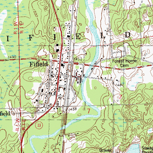 Topographic Map of Cummings Dam, WI