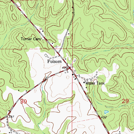 Topographic Map of Folsom, AL