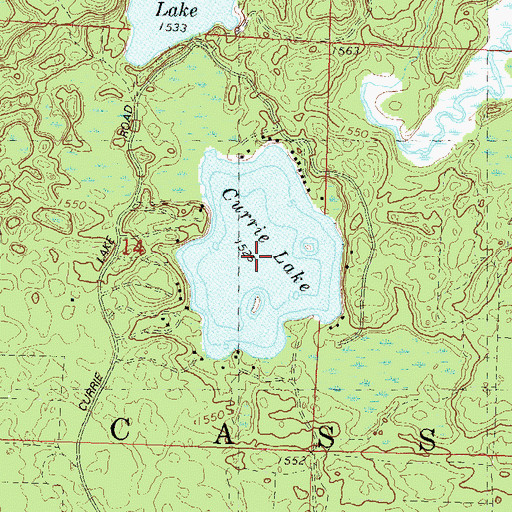 Topographic Map of Currie Lake, WI
