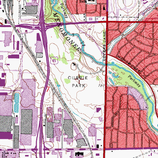 Topographic Map of Currie Park, WI