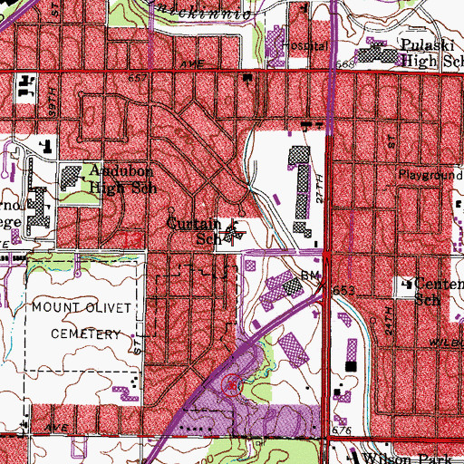 Topographic Map of Jeremiah Curtin Leadership Academy, WI