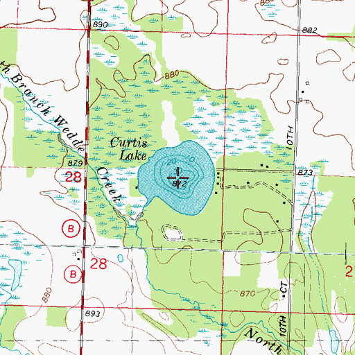 Topographic Map of Curtis Lake, WI