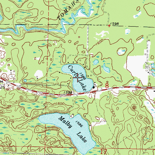 Topographic Map of Curtis Lake, WI