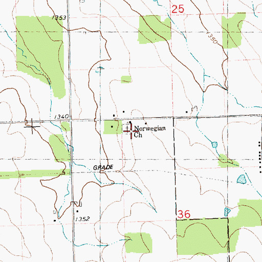 Topographic Map of Curtiss Cemetery, WI