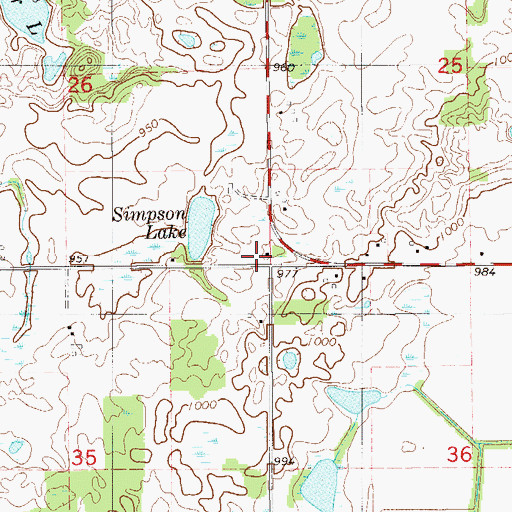 Topographic Map of Cushing School, WI