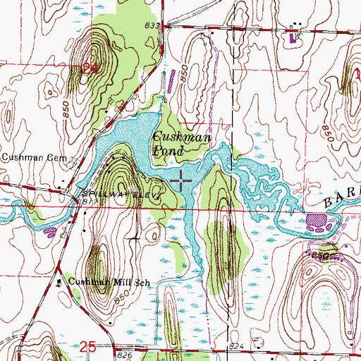 Topographic Map of Cushman Pond, WI