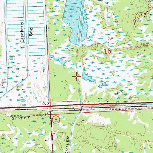 Topographic Map of Cutler Ditch, WI