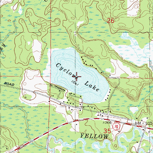 Topographic Map of Cyclone Lake, WI