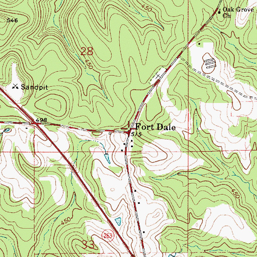Topographic Map of Fort Dale, AL