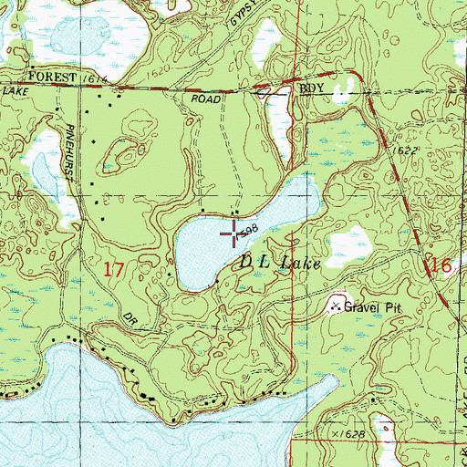 Topographic Map of D L Lake, WI