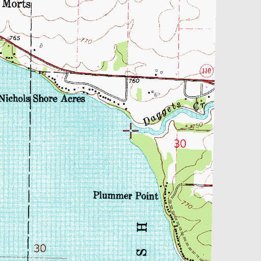 Topographic Map of Daggets Creek, WI