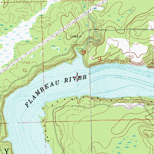 Topographic Map of Dairyland Reservoir, WI