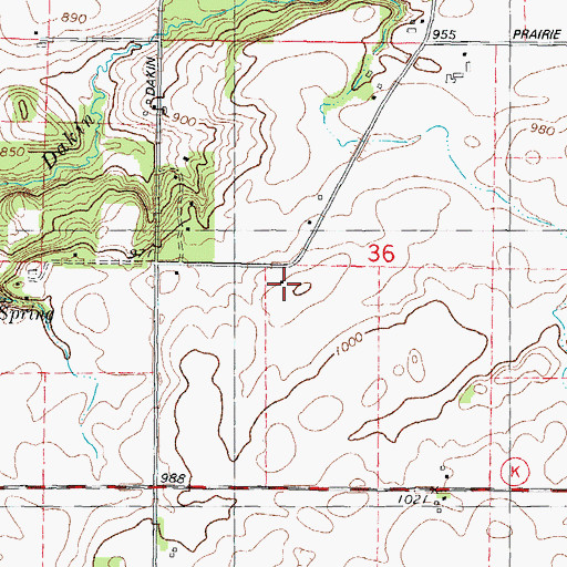 Topographic Map of Dakin School (historical), WI