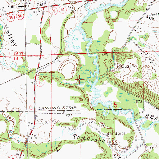 Topographic Map of Dale Valley, WI