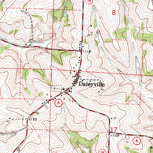 Topographic Map of Daleyville, WI