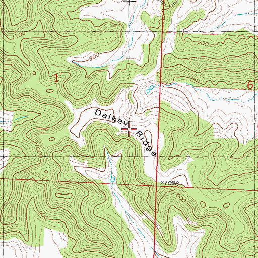 Topographic Map of Dalkey Ridge, WI