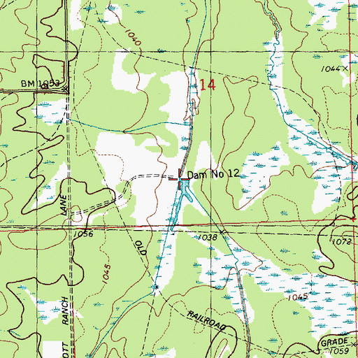Topographic Map of Dam Number Twelve, WI
