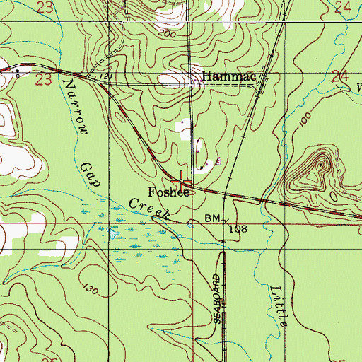 Topographic Map of Foshee, AL