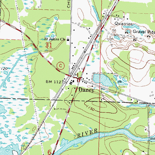 Topographic Map of Dancy, WI