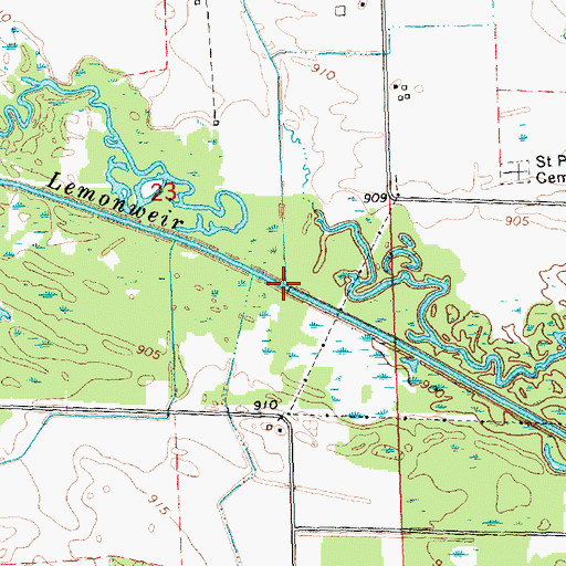 Topographic Map of Dandy Creek, WI