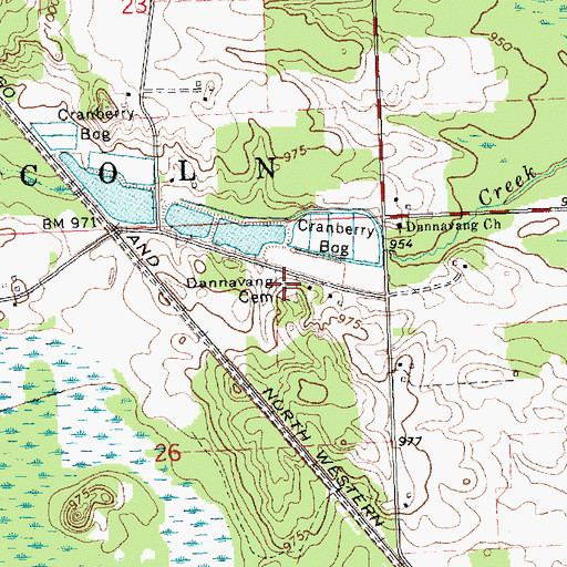 Topographic Map of Dannavang Cemetery, WI