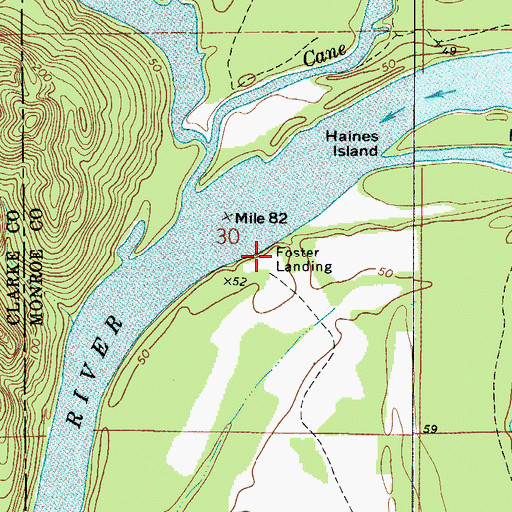 Topographic Map of Foster Landing, AL