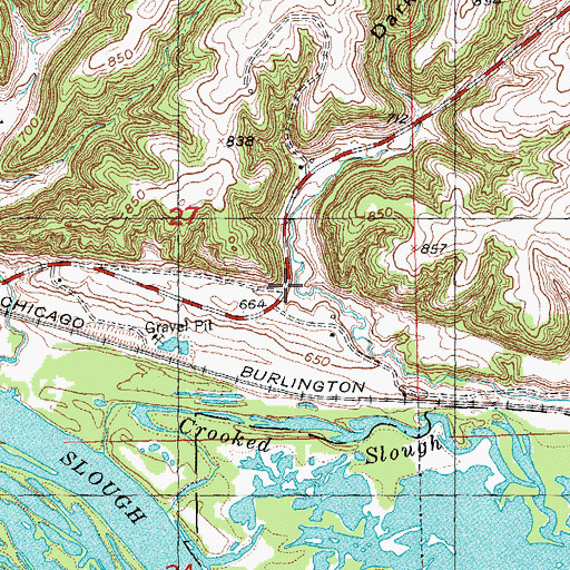 Topographic Map of Dark Hollow, WI
