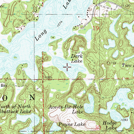 Topographic Map of Dark Lake, WI