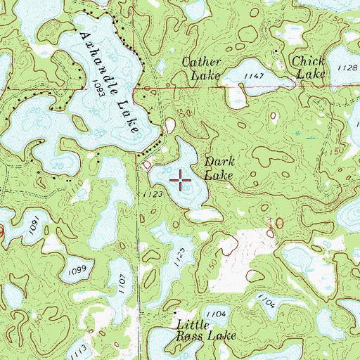 Topographic Map of Dark Lake, WI