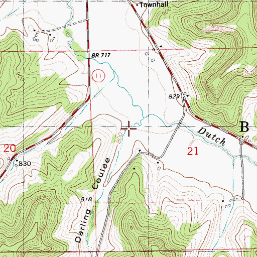 Topographic Map of Darling Coulee, WI