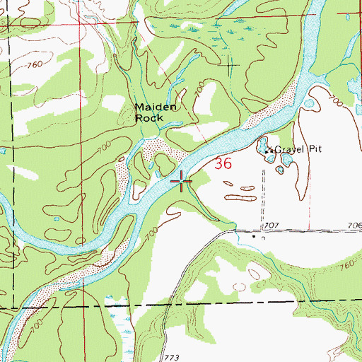 Topographic Map of Davis Creek, WI
